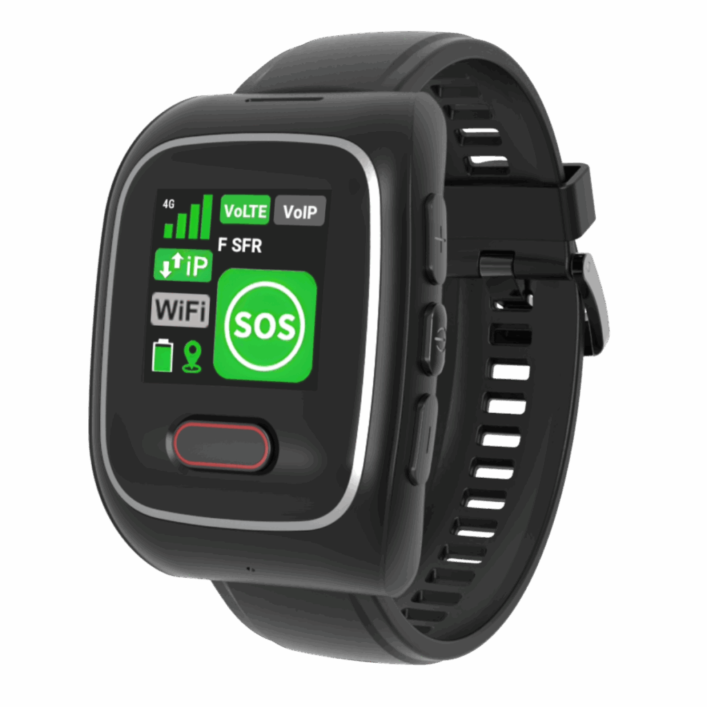 Emerit e-WG200 lone worker safety watch with SOS button and display screen