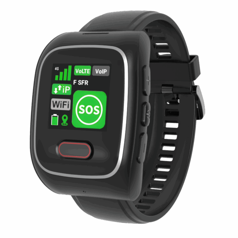 Emerit e-WG200 lone worker safety watch with SOS button and display screen